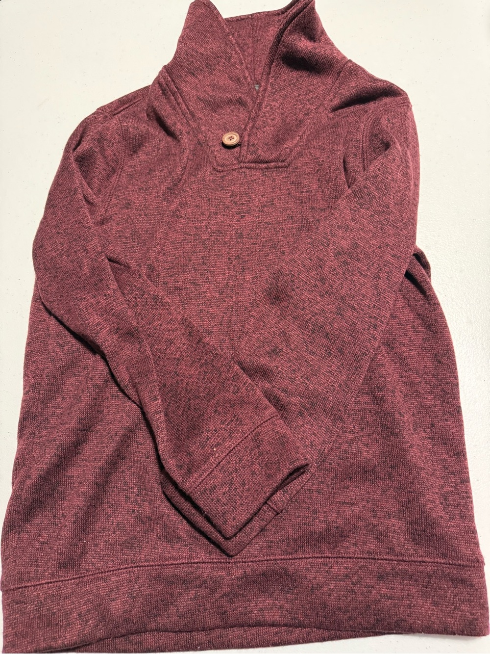 Kids Burgundy Shawl Collar Sweater Pullover